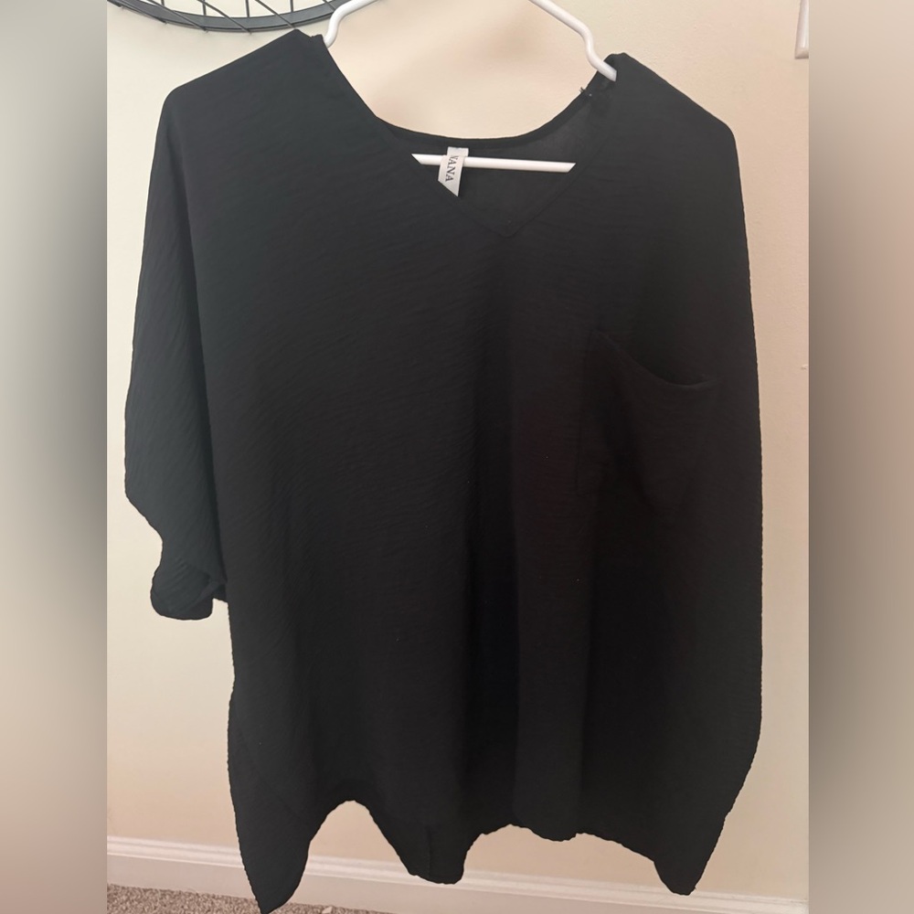 Boutique Black Oversized Top